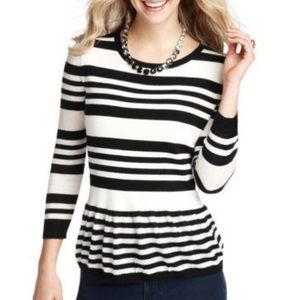 LOFT | STRIPE PEPLUM TOP
